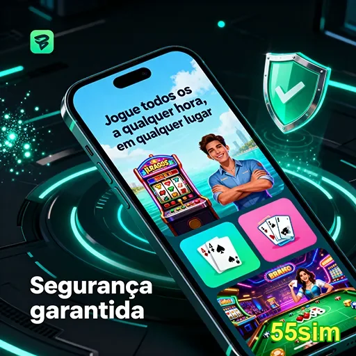 Imagem do aplicativo VIP Casino da 55sim, mostrando uma interface atraente e jogos emocionantes.